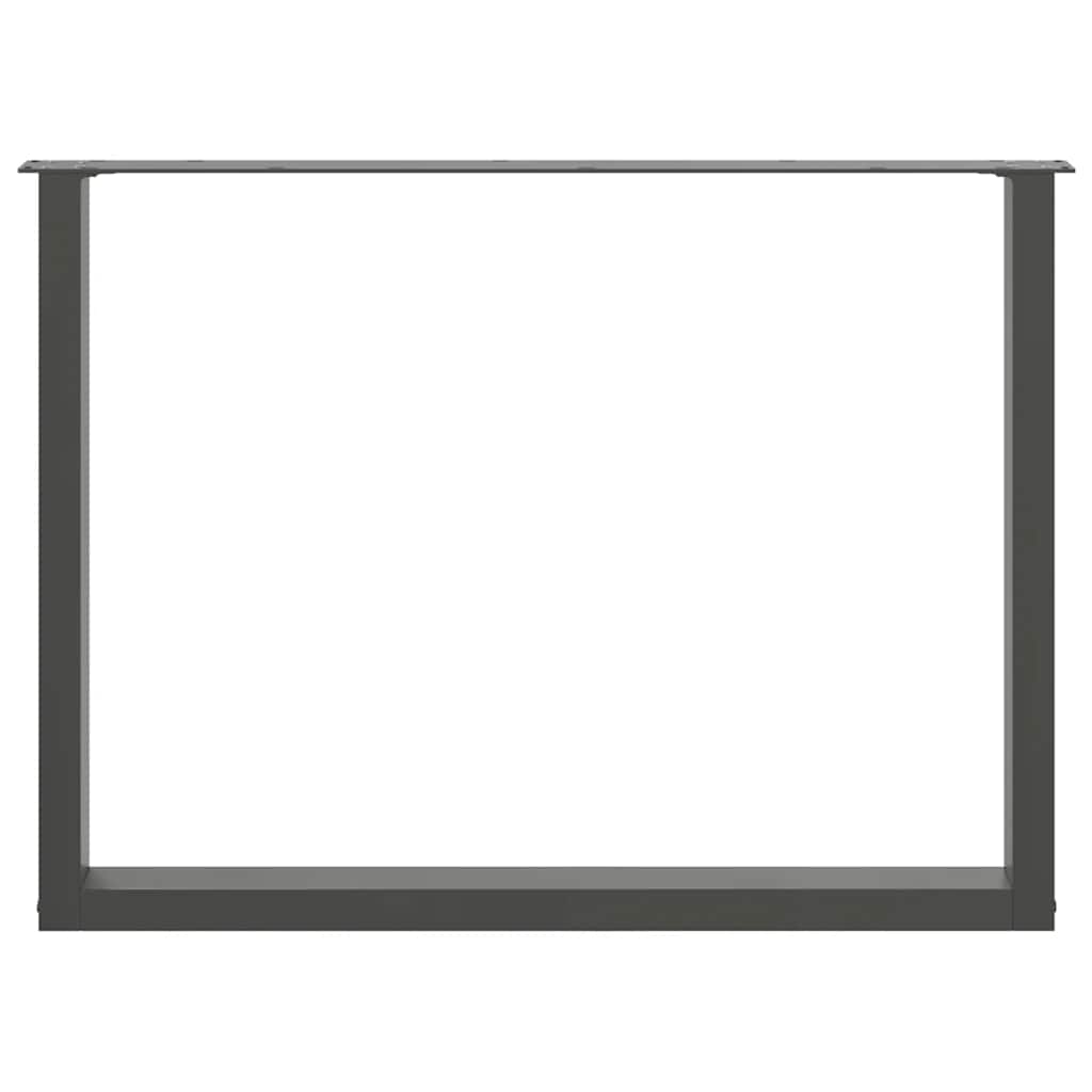 spisebordsben U-formet 3 Stk. antracit 100x(72-73) cm stål
