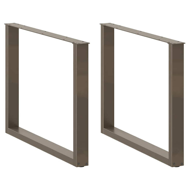 spisebordsben U-formet 3 stk. naturstål 100x(72-73) cm stål