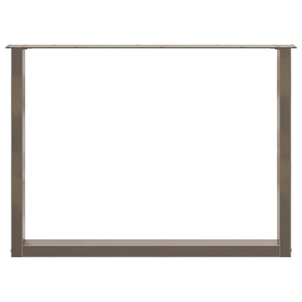 spisebordsben U-formet 3 stk. naturstål 100x(72-73) cm stål