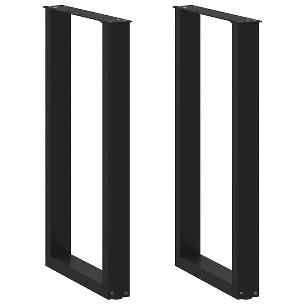 Barbordsben U-form - 2 stk. stål, sort 40 × (90-91) cm