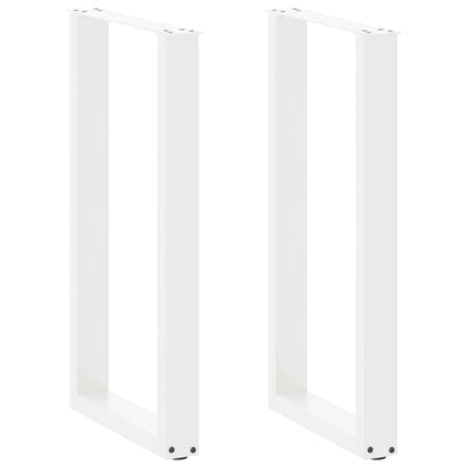 barbordsben U-formet 2 stk. hvid 40x(90-91) cm stål