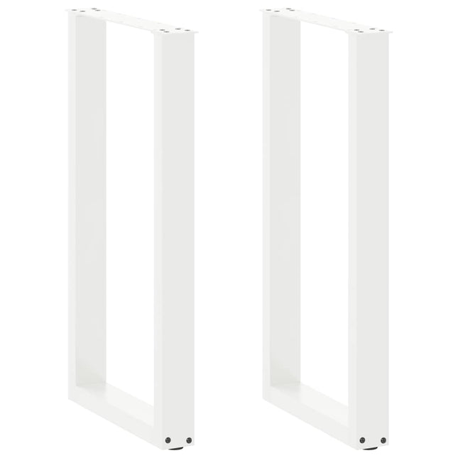barbordsben U-formet 2 stk. hvid 40x(90-91) cm stål
