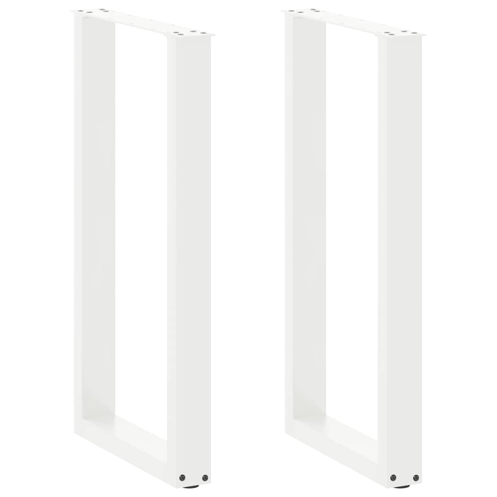 barbordsben U-formet 2 stk. hvid 40x(90-91) cm stål billede
