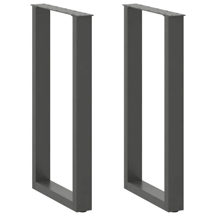 barbordsben U-formet 2 stk. antracit 40x(90-91) cm stål
