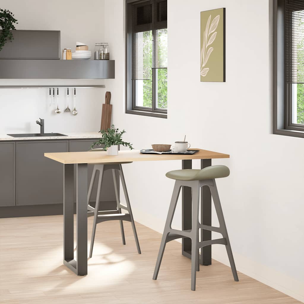 barbordsben U-formet 2 stk. antracit 40x(90-91) cm stål