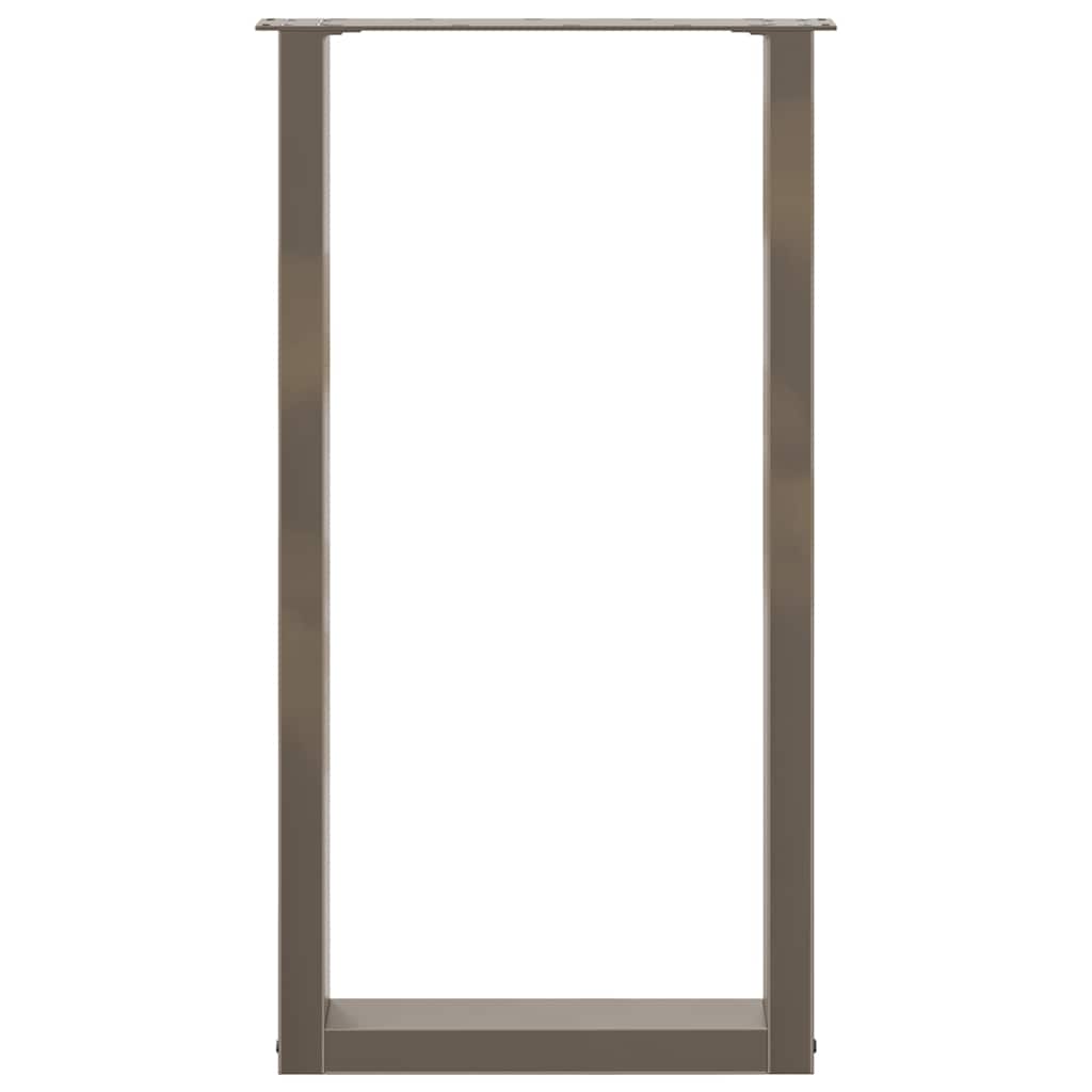 barbordsben U-formet 2 stk. naturstål 40x(90-91) cm stål