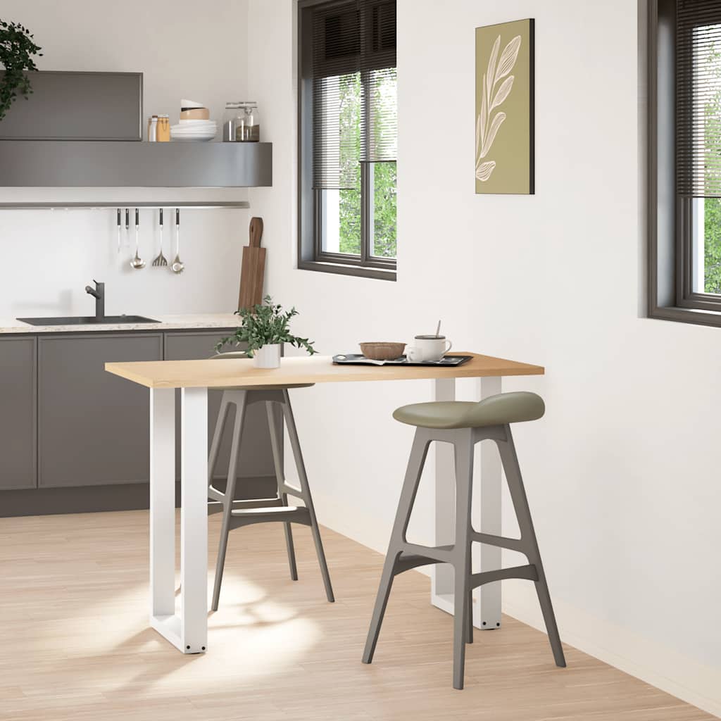 barbordsben U-formet 2 stk. hvid 50x(90-91) cm stål