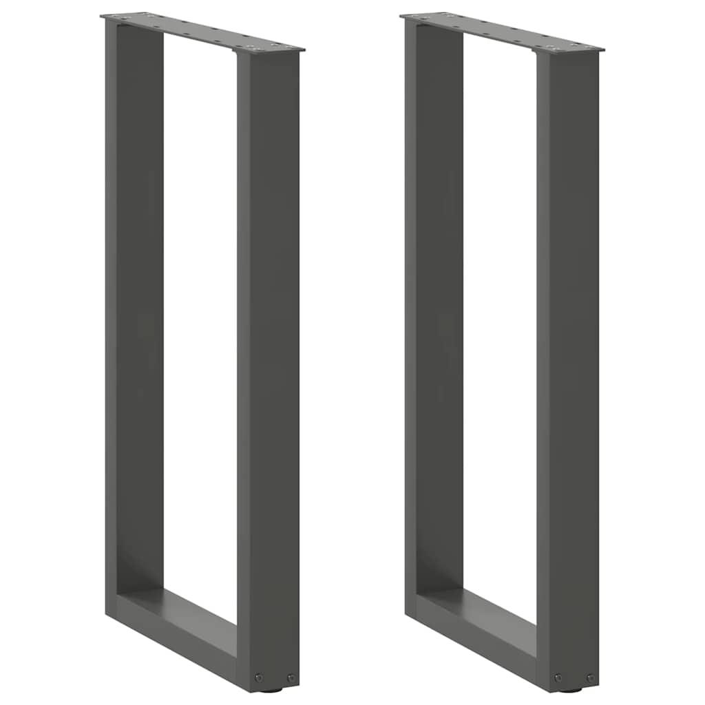 Barbordsben U-formet 2 stk. antracit 50 x 90-91 cm stål