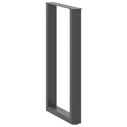 barbordsben U-formet 2 stk. antracit 50x(90-91) cm stål