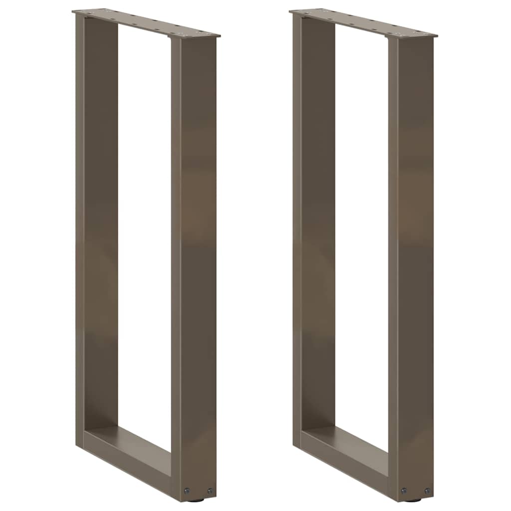 barbordsben U-formet 2 stk. naturstål 50x(90-91) cm stål billede