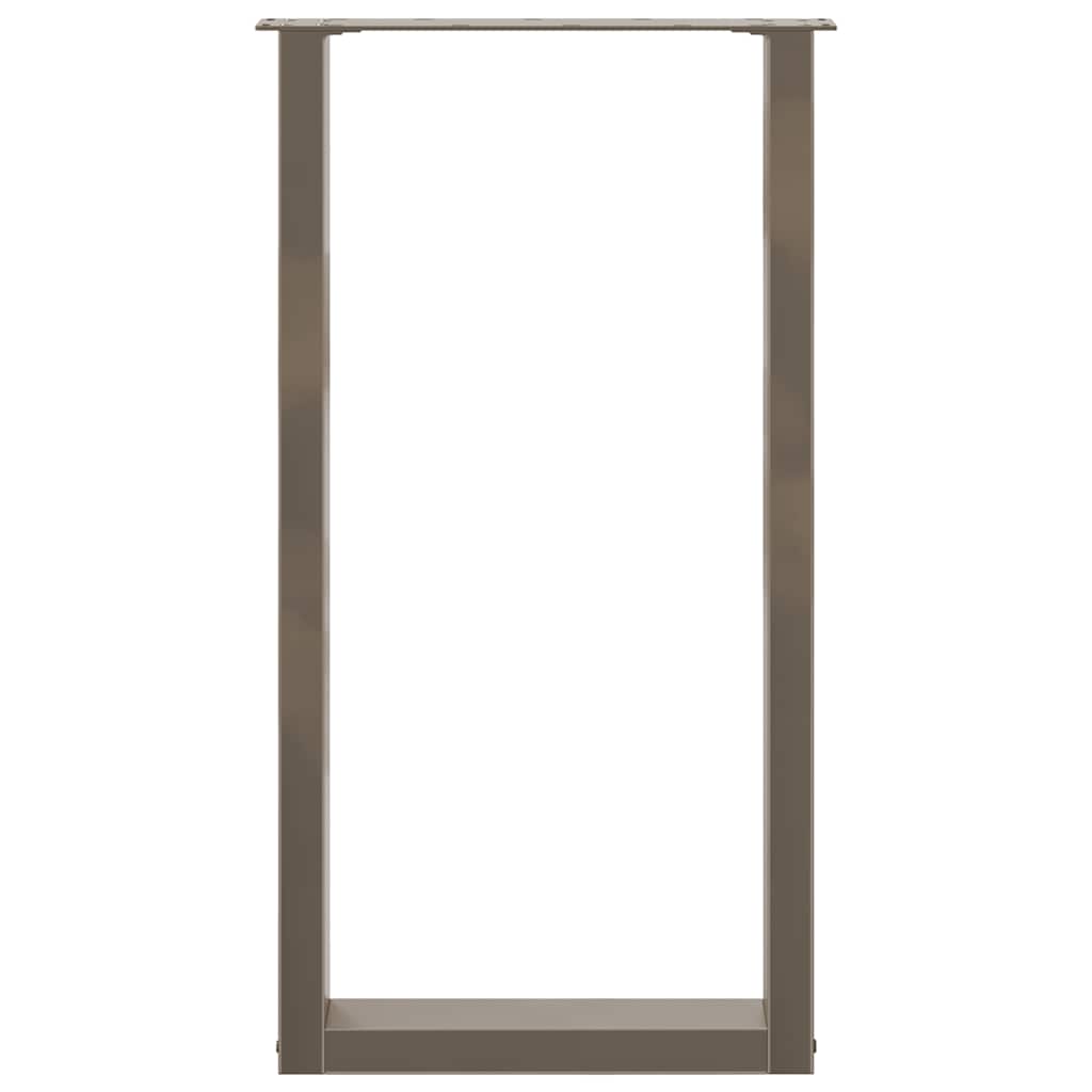 barbordsben U-formet 2 stk. naturstål 50x(90-91) cm stål