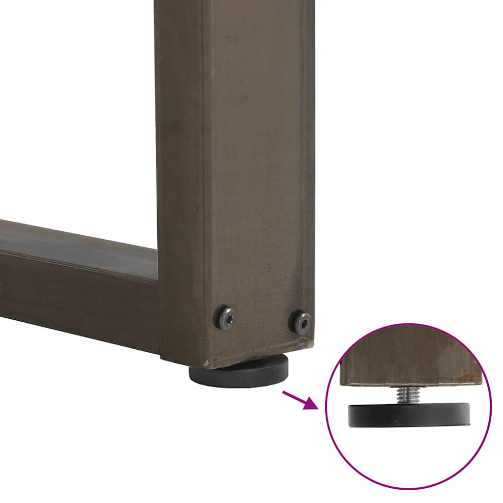 barbordsben U-formet 2 stk. naturstål 50x(90-91) cm stål