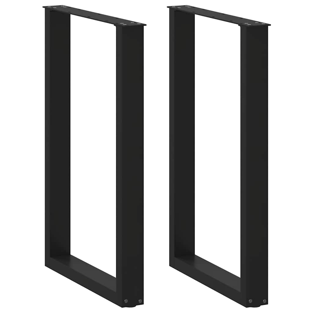 Barbordsben U-form - 2 stk. stål, sort 60 × (90-91) cm