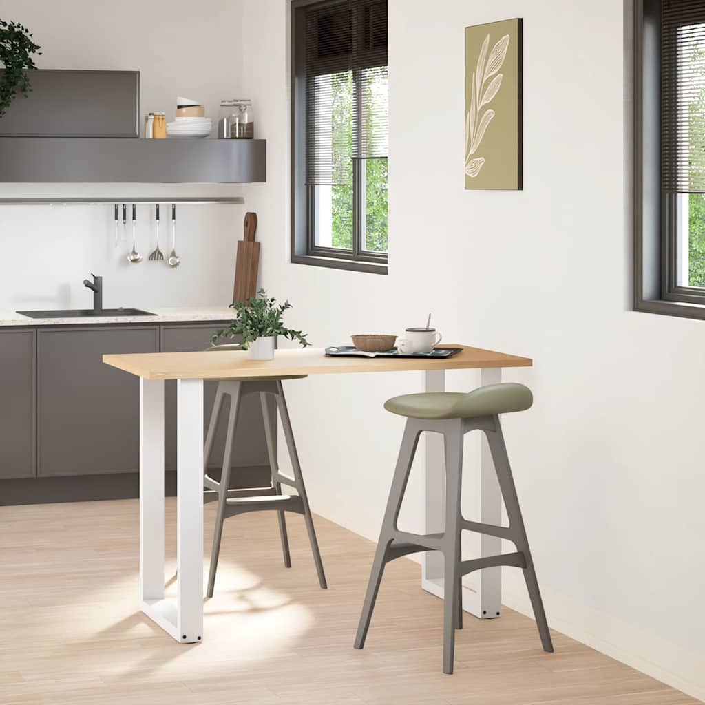 barbordsben U-formet 2 stk. hvid 60x(90-91) cm stål