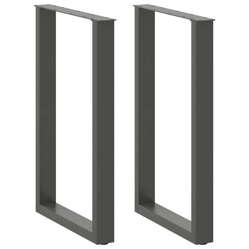 barbordsben U-formet 2 stk. antracit 60x(90-91) cm stl