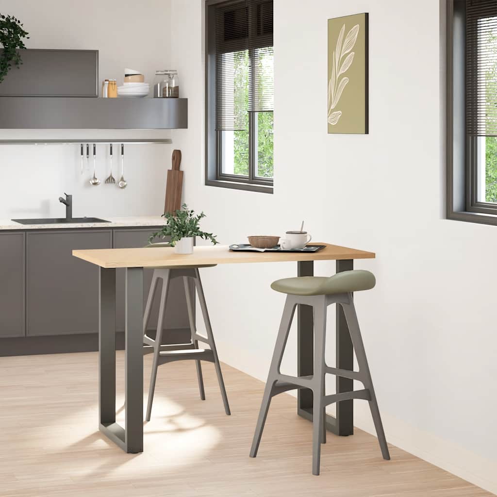 barbordsben U-formet 2 stk. antracit 60x(90-91) cm stål