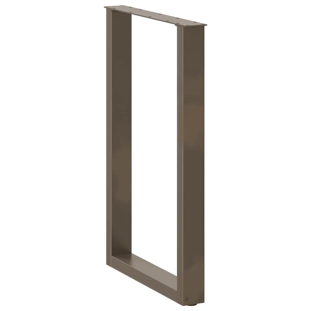 barbordsben U-formet 2 stk. naturstål 60x(90-91) cm stål