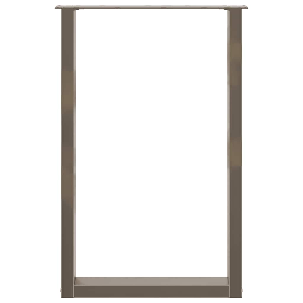 barbordsben U-formet 2 stk. naturstål 60x(90-91) cm stål