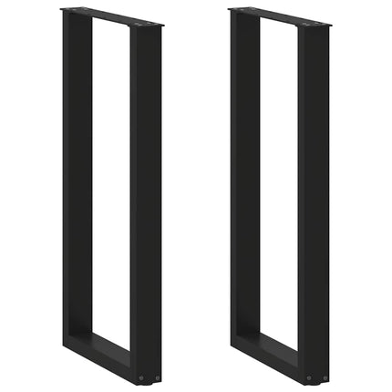 barbordsben U-formet 2 stk. sort 40x(100-101) cm stål
