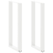 barbordsben U-formet 2 stk. hvid 40x(100-101) cm stål