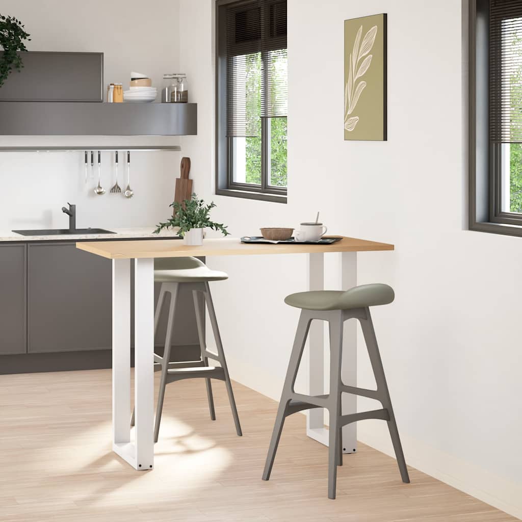 barbordsben U-formet 2 stk. hvid 40x(100-101) cm stål