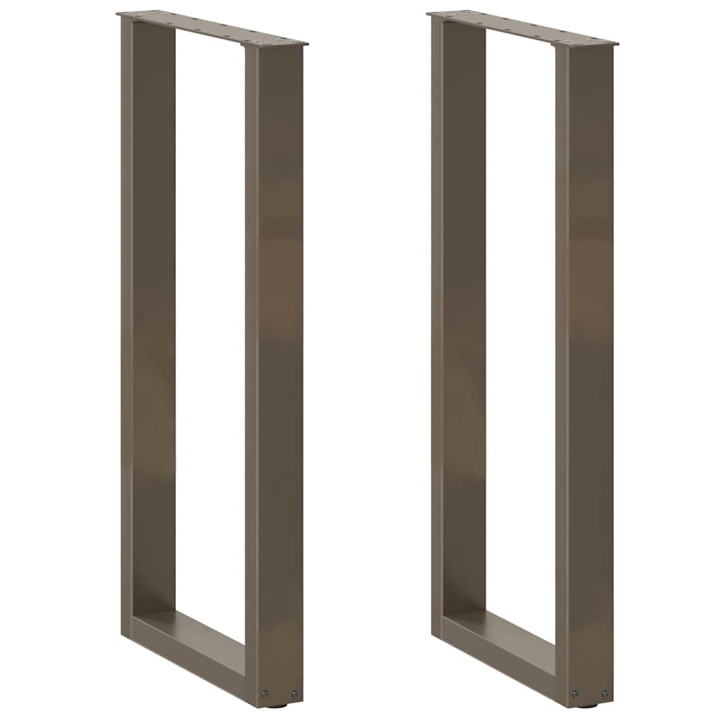 U-formede barbordsben - 2 stk., naturstål, 40 × 100-101 cm, stål