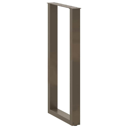barbordsben U-formet 2 stk. naturstål 40x(100-101) cm stål