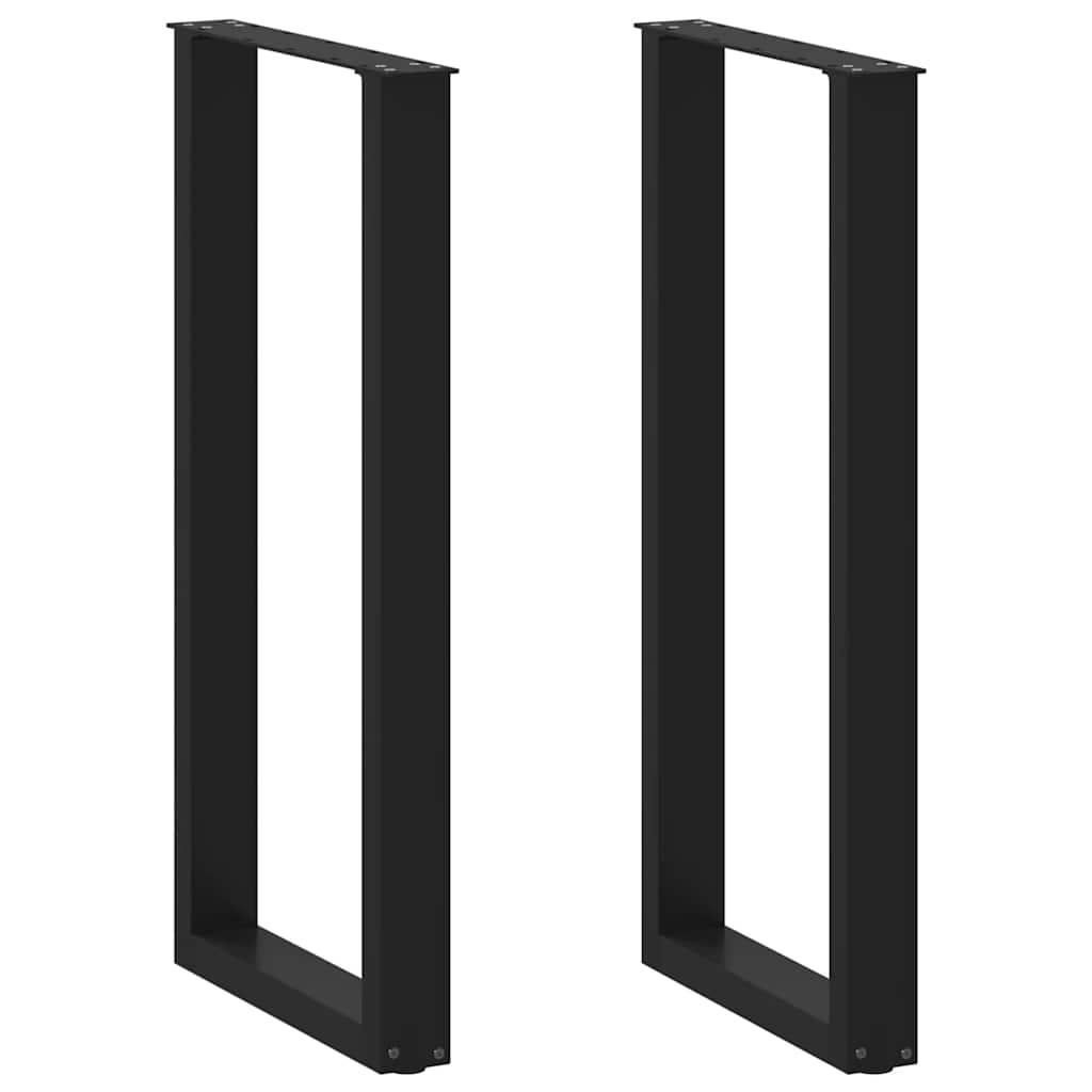 Barbordsben U-form - 2 stk. sort stål 50 × 100-101 cm