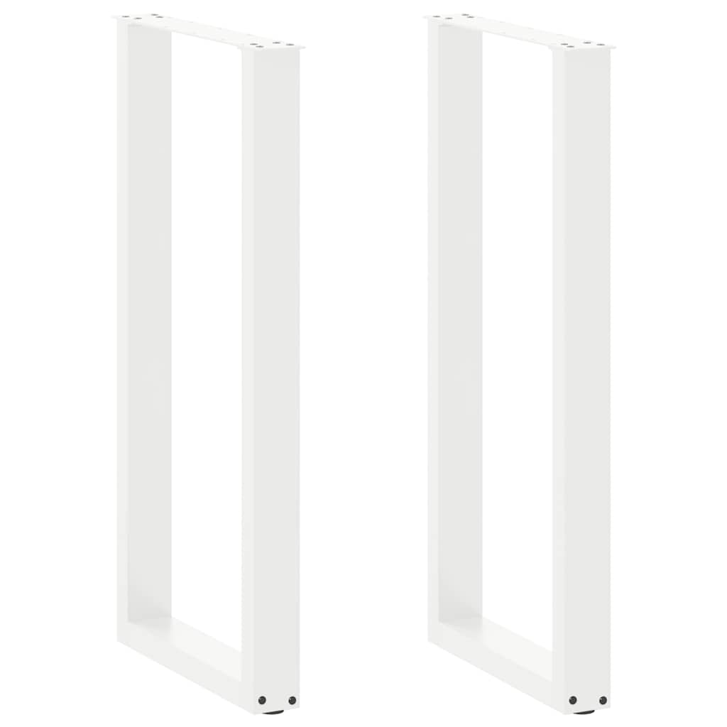 U-formede barbordsben - 2 stk., hvid, 50 × 100-101 cm, stål