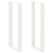 barbordsben U-formet 2 stk. hvid 50x(100-101) cm stål