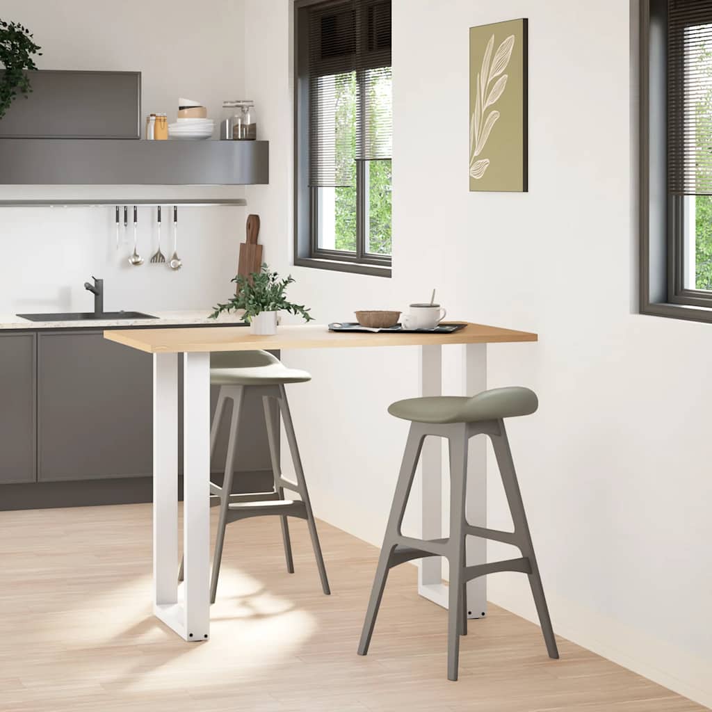 barbordsben U-formet 2 stk. hvid 50x(100-101) cm stål