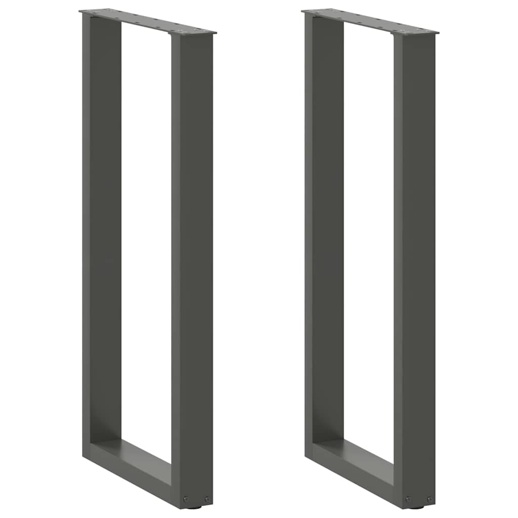 barbordsben U-formet 2 stk. antracit 50x(100-101) cm stål billede