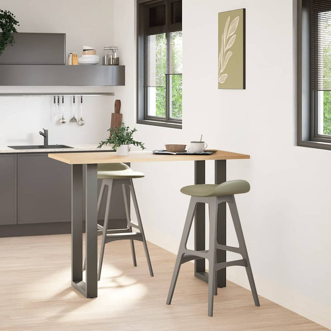 barbordsben U-formet 2 stk. antracit 50x(100-101) cm stål