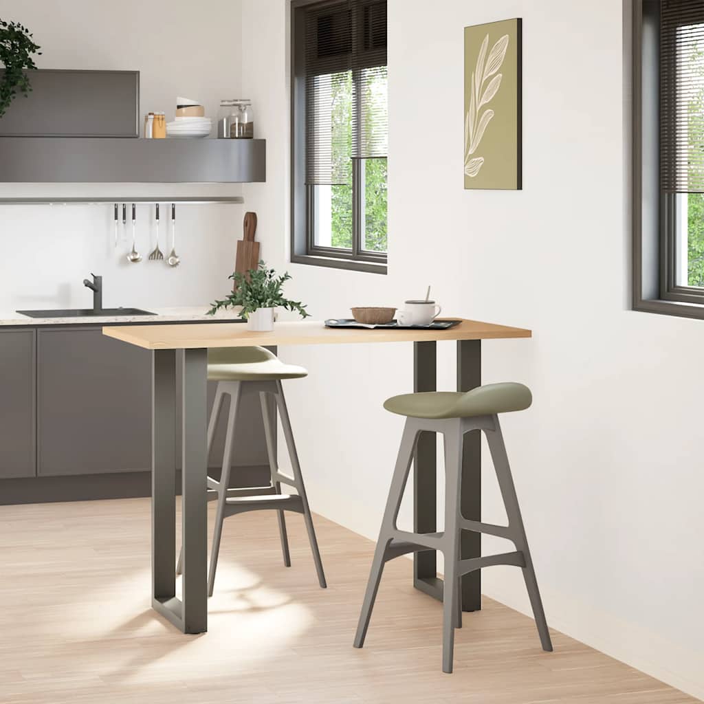 barbordsben U-formet 2 stk. antracit 50x(100-101) cm stål