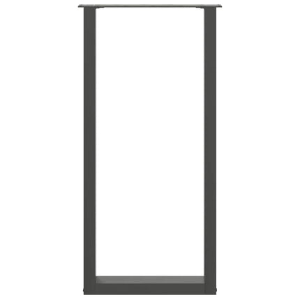 barbordsben U-formet 2 stk. antracit 50x(100-101) cm stål