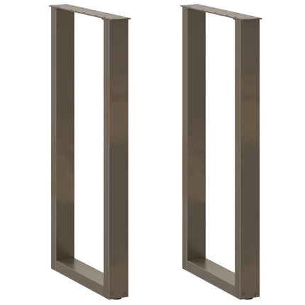 barbordsben U-formet 2 stk. naturstål 50x(100-101) cm stål