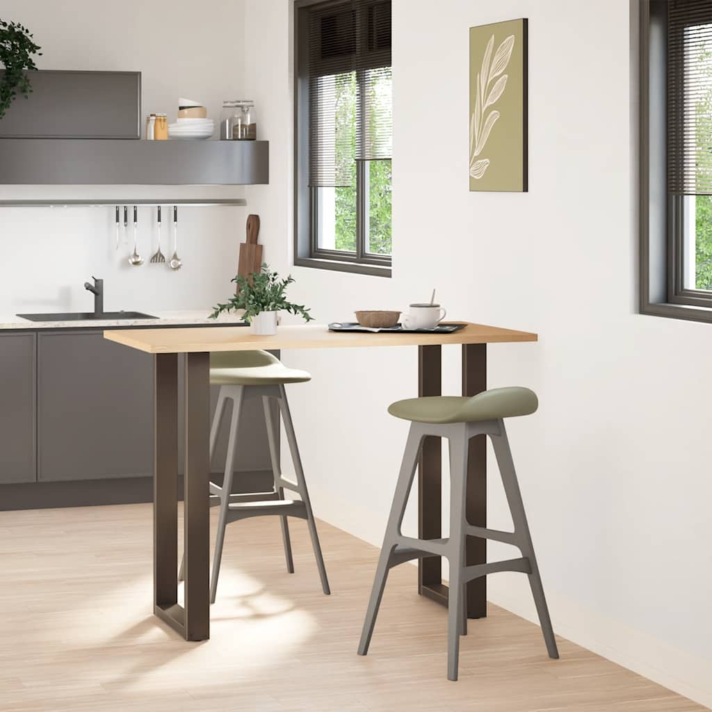 barbordsben U-formet 2 stk. naturstål 50x(100-101) cm stål