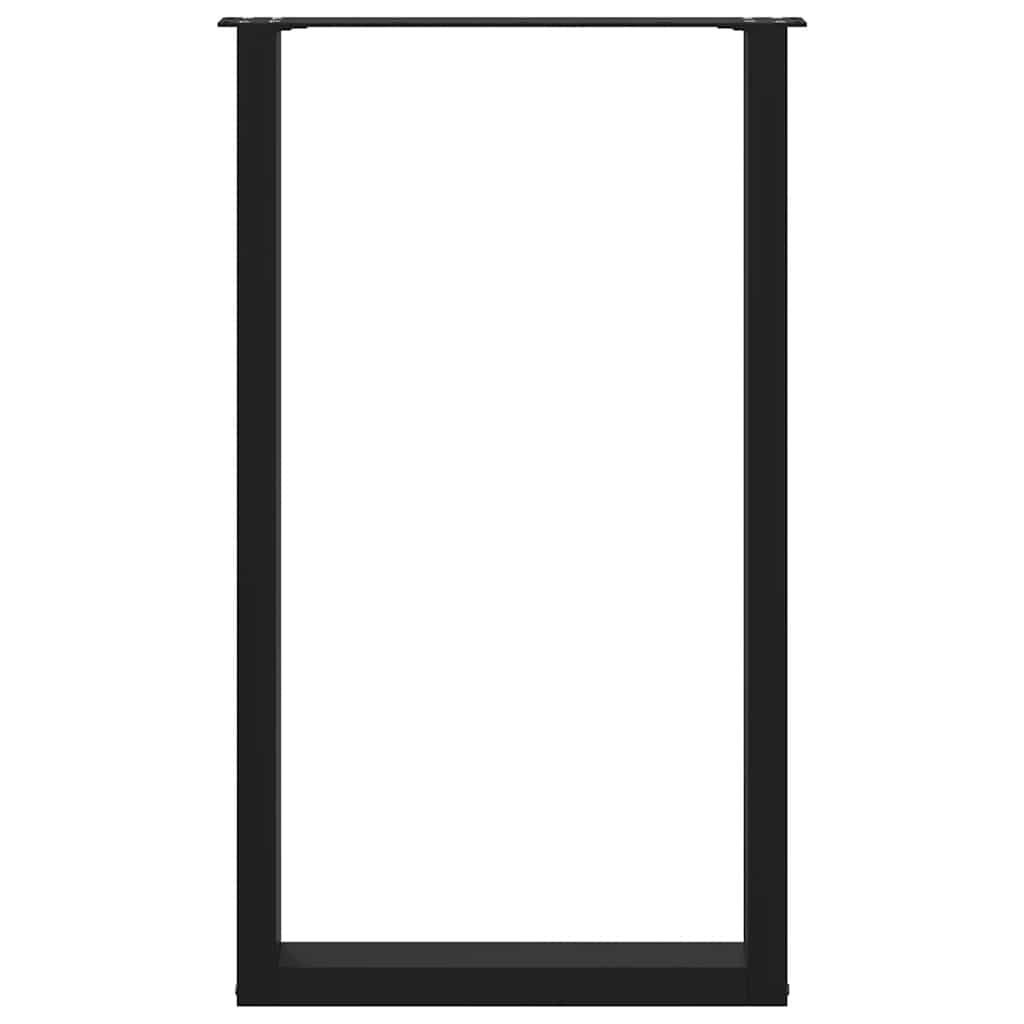 barbordsben U-formet 2 stk. sort 60x(100-101) cm stål