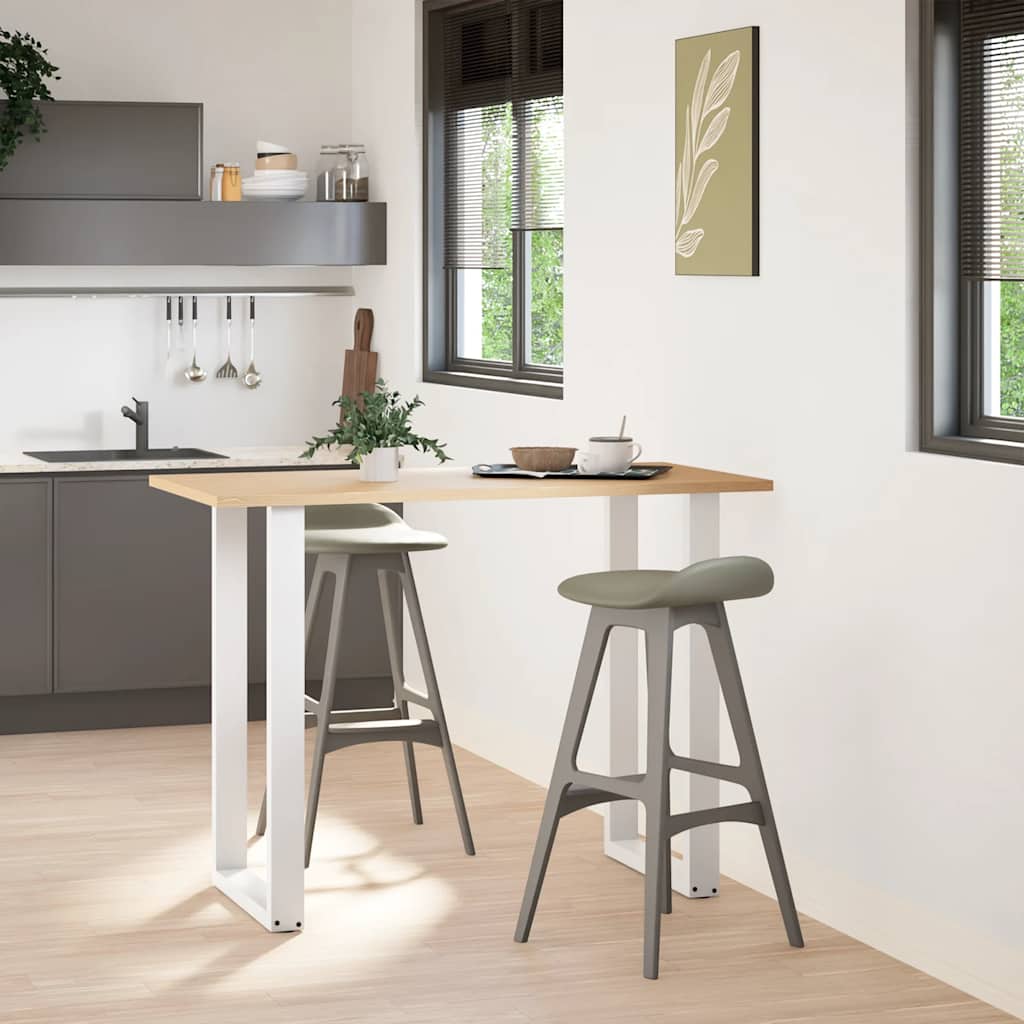 barbordsben U-formet 2 stk. hvid 60x(100-101) cm stål