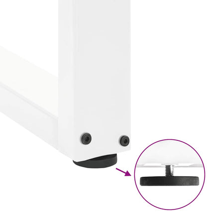 barbordsben U-formet 2 stk. hvid 60x(100-101) cm stål