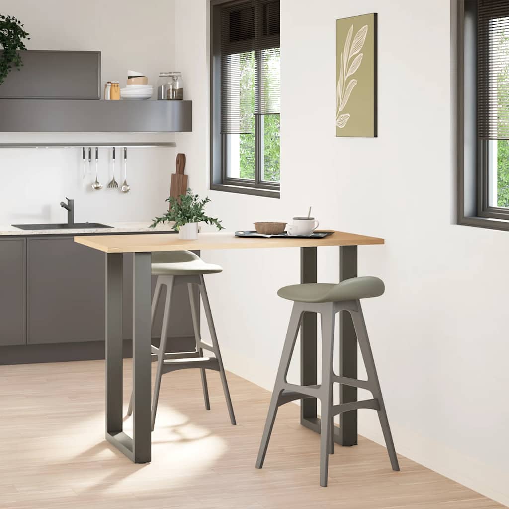 barbordsben U-formet 2 stk. antracit 60x(100-101) cm stål