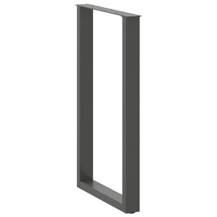 barbordsben U-formet 2 stk. antracit 60x(100-101) cm stål
