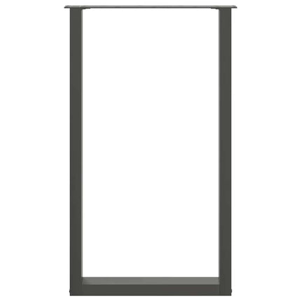 barbordsben U-formet 2 stk. antracit 60x(100-101) cm stål