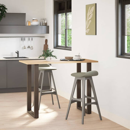 barbordsben U-formet 2 stk. naturstål 60x(100-101) cm stål