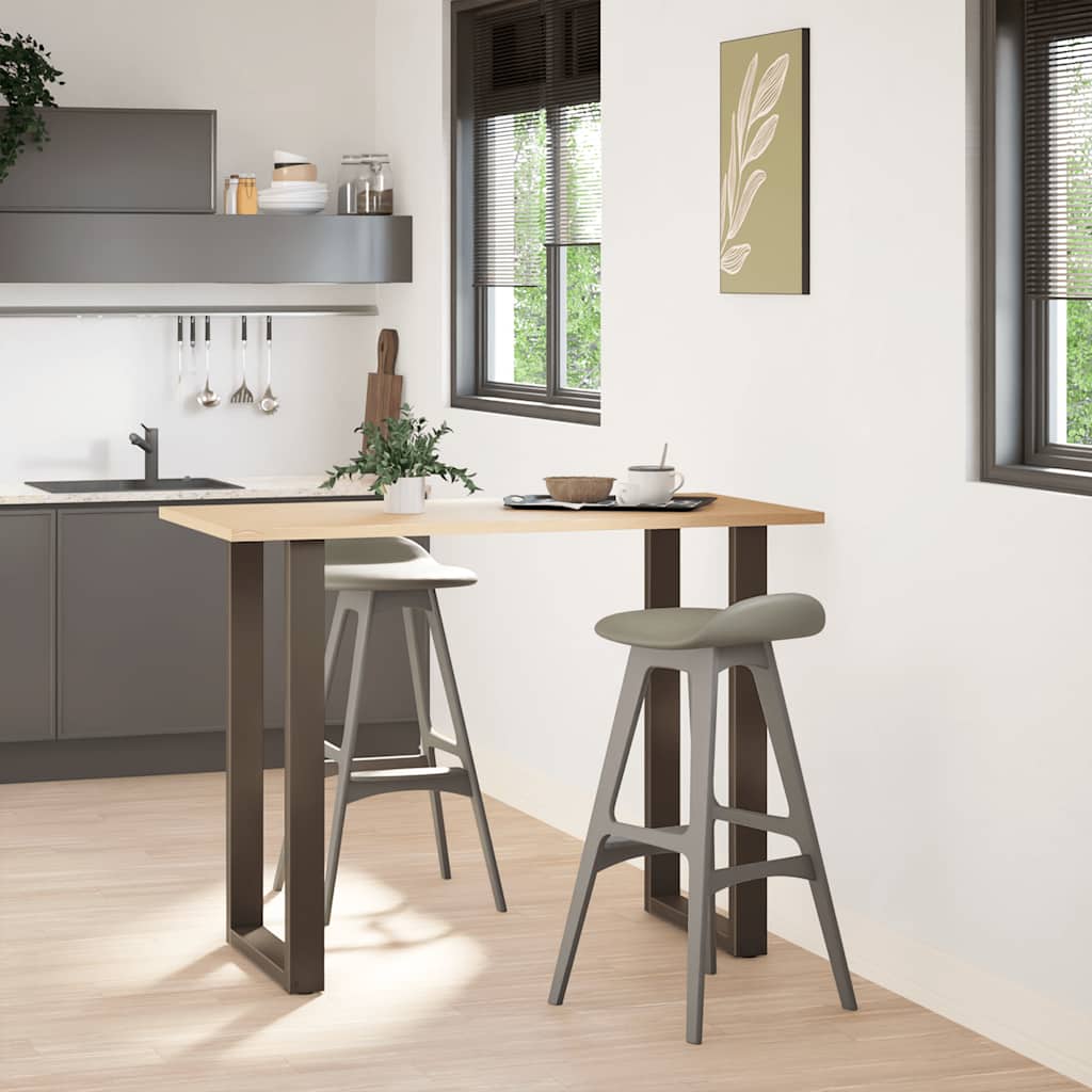 barbordsben U-formet 2 stk. naturstål 60x(100-101) cm stål