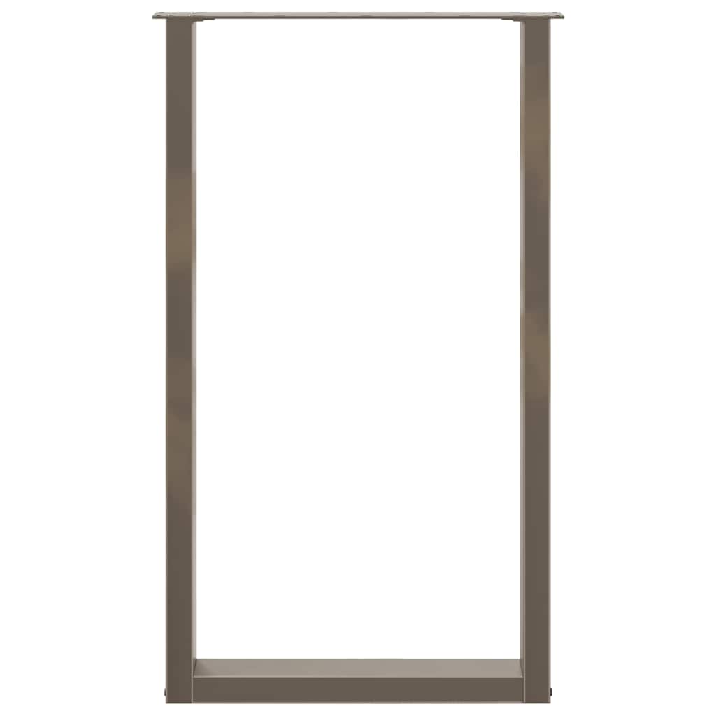 barbordsben U-formet 2 stk. naturstål 60x(100-101) cm stål