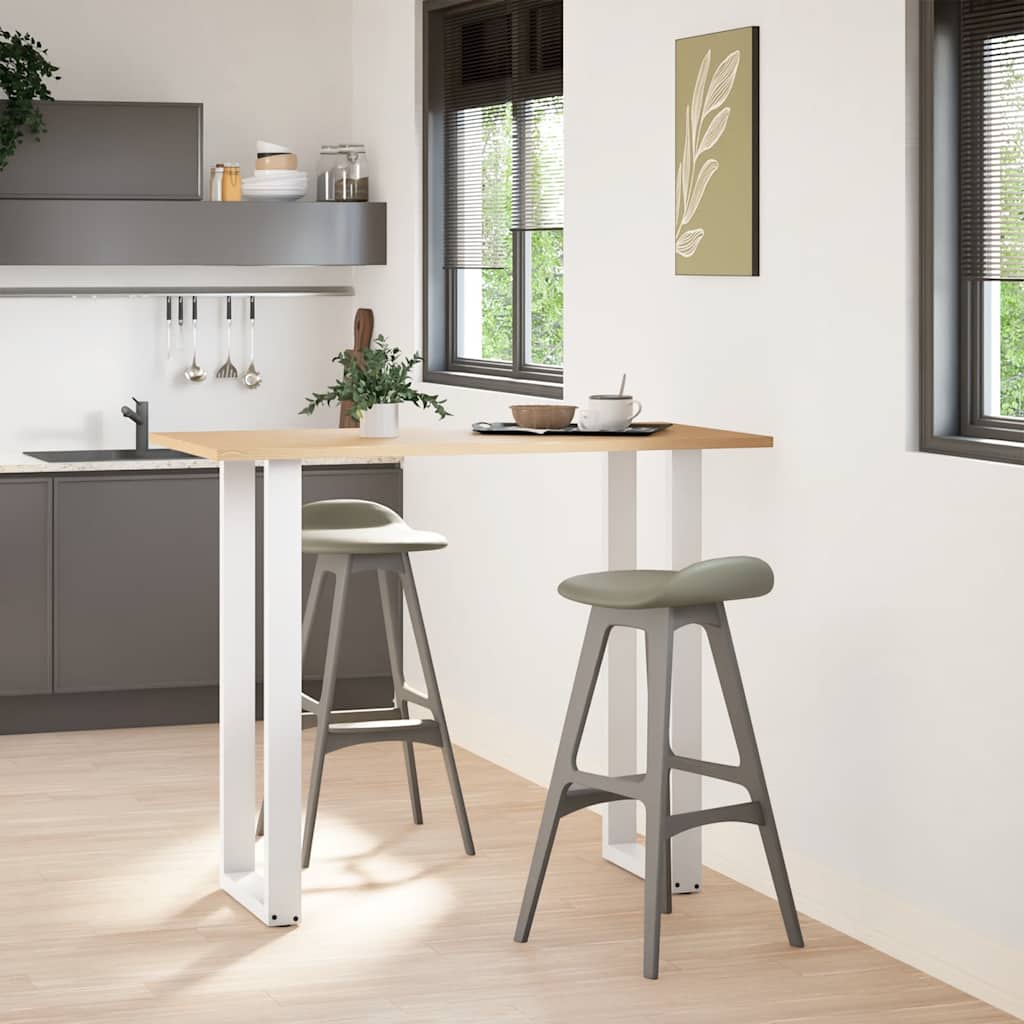 barbordsben U-formet 2 stk. hvid 40x(110-111) cm stål