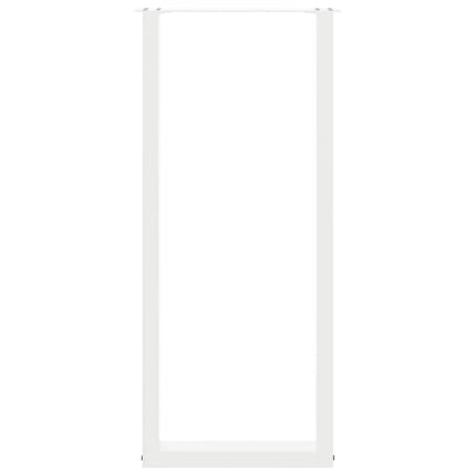 barbordsben U-formet 2 stk. hvid 40x(110-111) cm stål