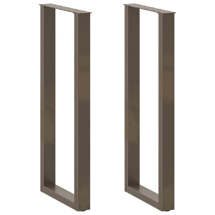 barbordsben U-formet 2 stk. naturstål 40x(110-111) cm stål