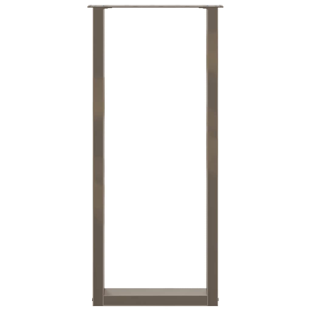 barbordsben U-formet 2 stk. naturstål 40x(110-111) cm stål